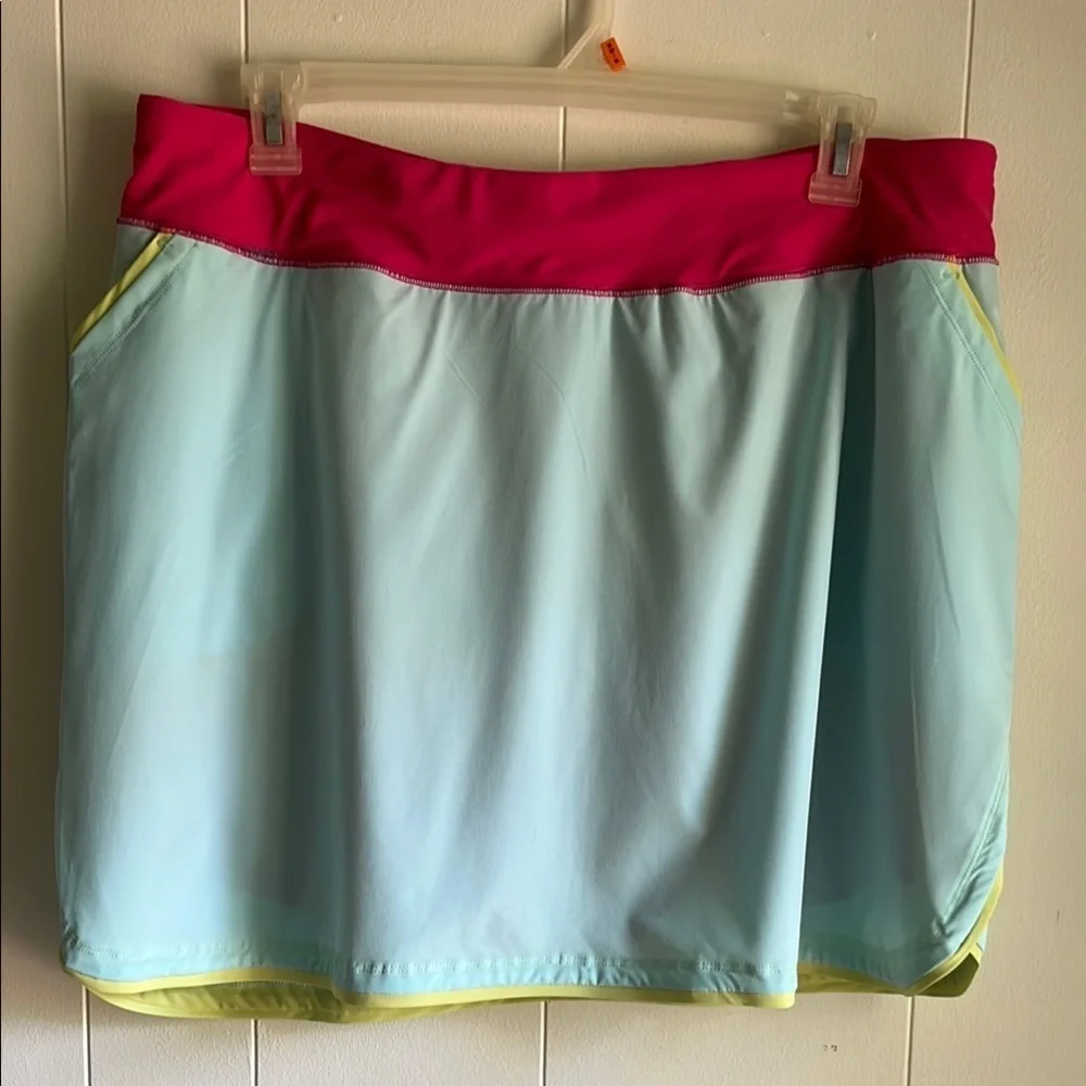 Lands' End Blue Swim Athletic Board Coastal Summer Skort with Shorts Sz 20